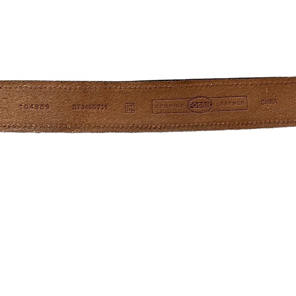 Fossil Genuine Leather Gold Metallic Brown Belt, Size Medium - Picture 6 of 11